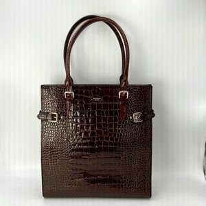 Kate Spade Brown Croc Leather Tote Bag